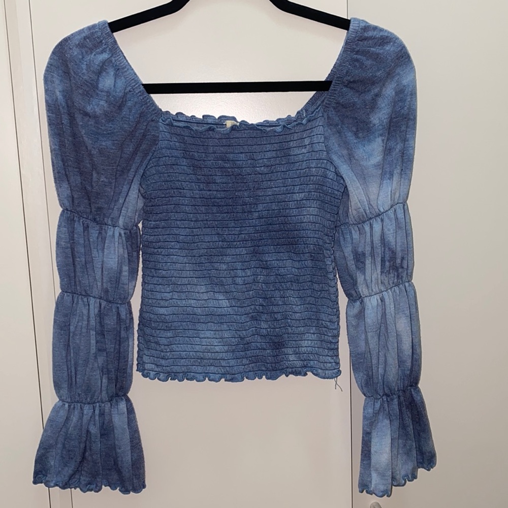 Blue Long Sleeve Top